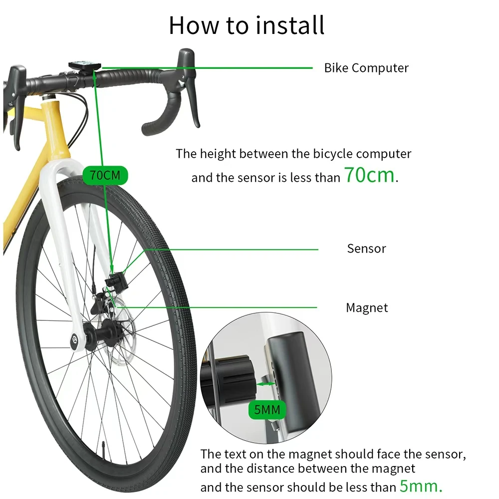 3 inch USB Rechargeable Wireless Bicycle Computer Large Screen Ultra-Long Standby with Auto Backlight Bike Odometer Speedometer view 3