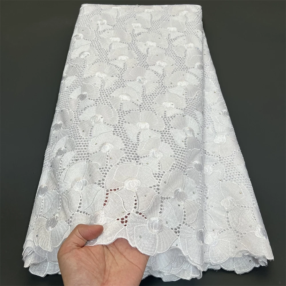 

Тюлевая кружевная ткань для пошива платьев, дамаст из хлопка, высокое качество, чистая вышивка, для свадеб и вечеринок, нигерийский стиль, 5 ярдов, PS0045, 2026
