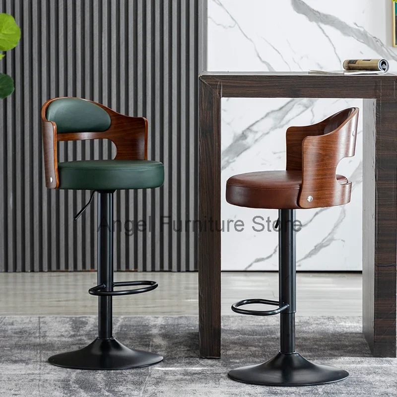 

Modern Design Bar Stools Nordic Chair Counter Luxury Bar Stools Swivel Chair Nordic Fashionable Sillas De Bar Furniture AB50BY