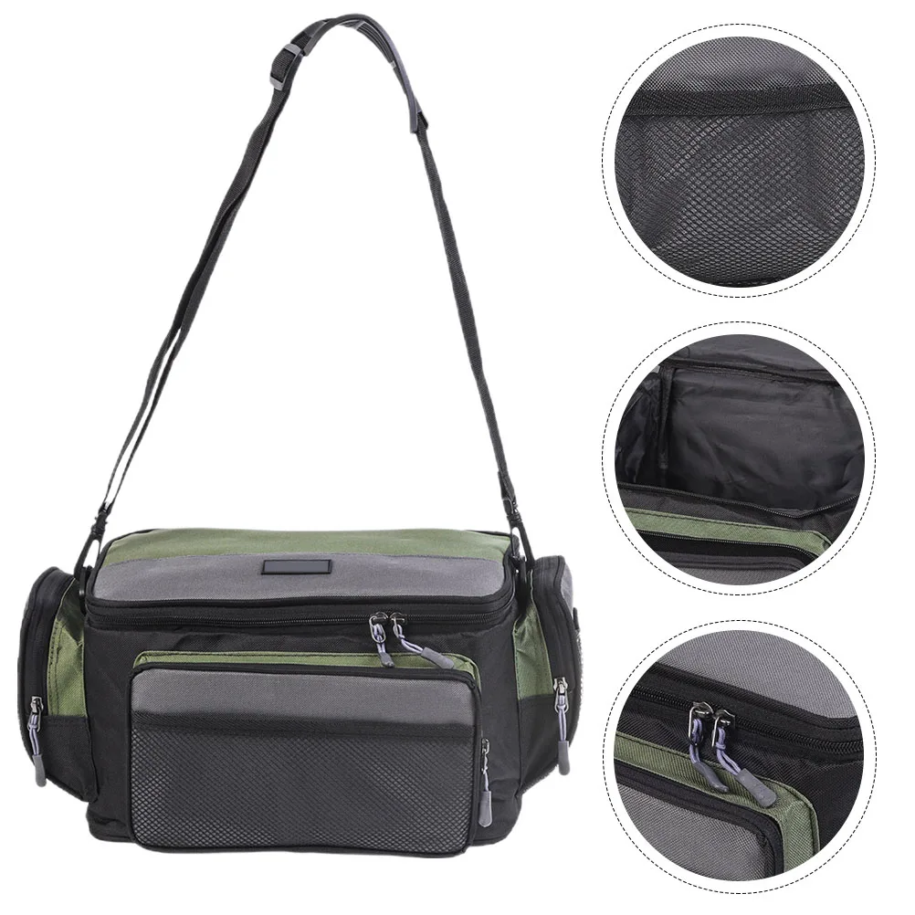 

1Pcs Fishing Tackle Organizer Oxford Fabric Lightweight Portable Angling Shoulder Bag Fishing Gear Storage Angling Shoulder Bag