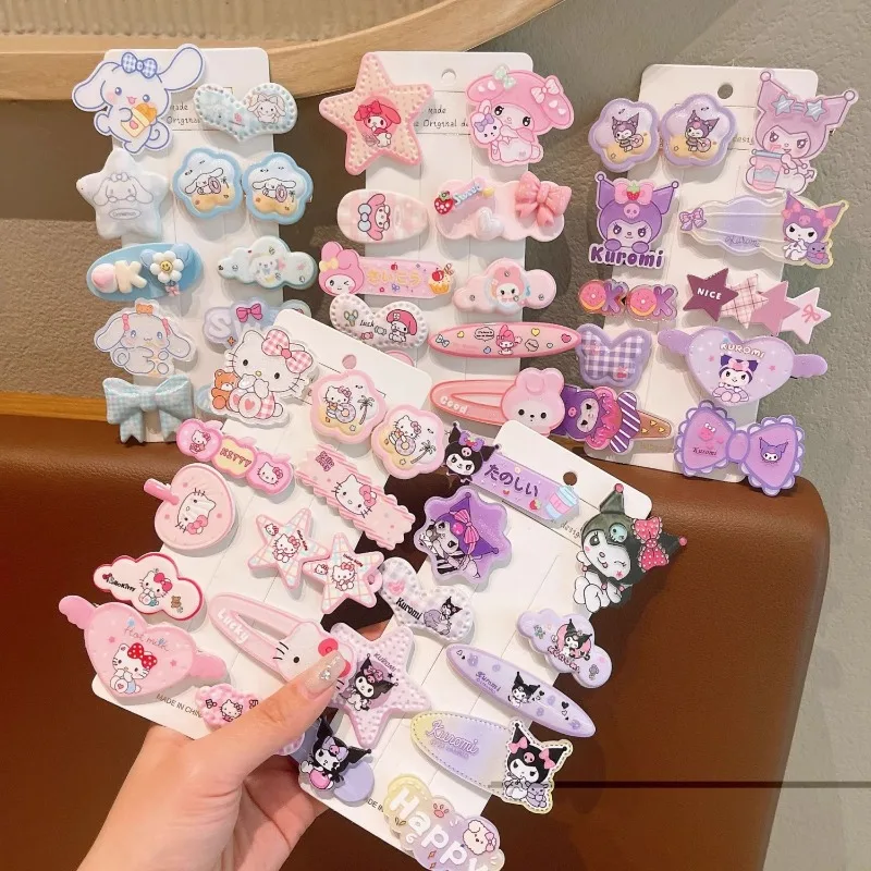 Kawaii Hello Kitty Haar Clip Set Leuke Cartoon Zoete Meisje Hart Verbrijzeld Haar Hoofddeksels Vrouwen Levert Student Gift Groothandel