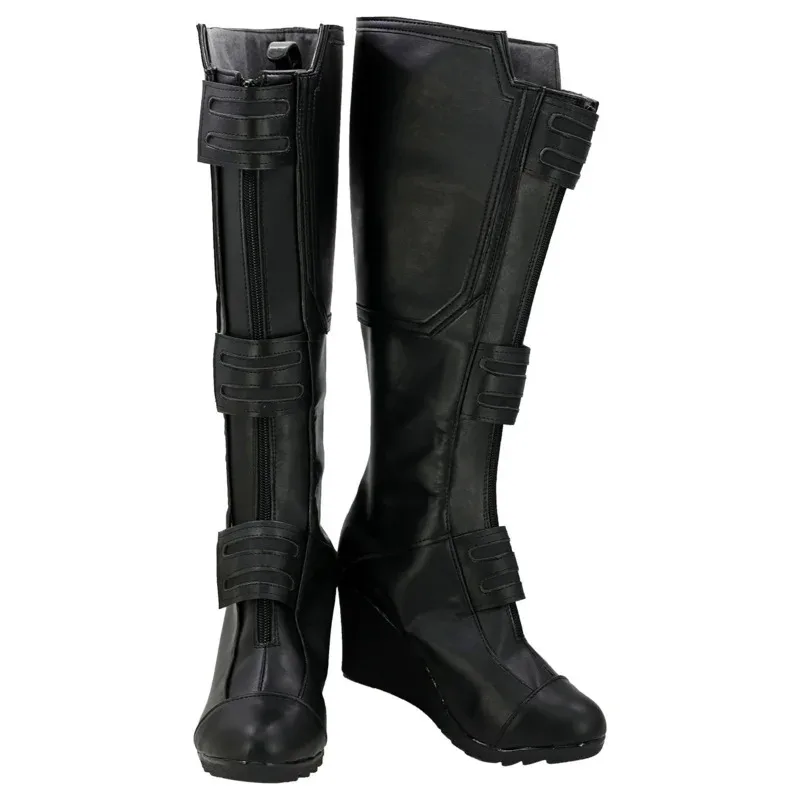 

ss13Black Cosplay Widow Natasha Romanoff Shoes Boots For Women Female Halloween Carnival Custom Made European Size