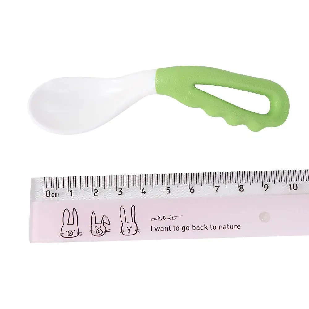 Portable Orange Feeding Learning To Eat Baby Food Spoon Infant Training Spoons Newborn Tableware Kid Curved Soup Spoon