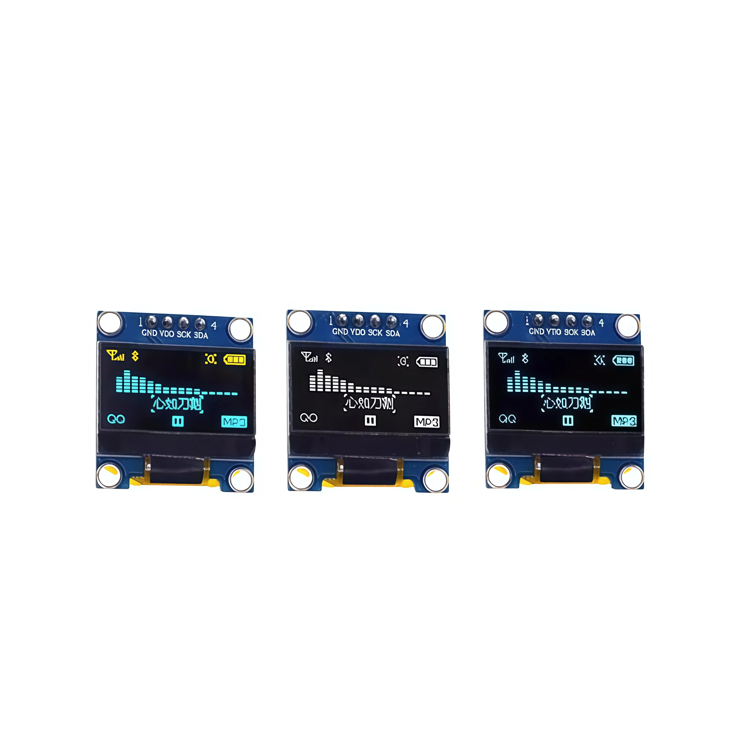 0.96-inch blue, yellow-blue dual-color, white I2C/IIC communication display, OLED LCD screen module