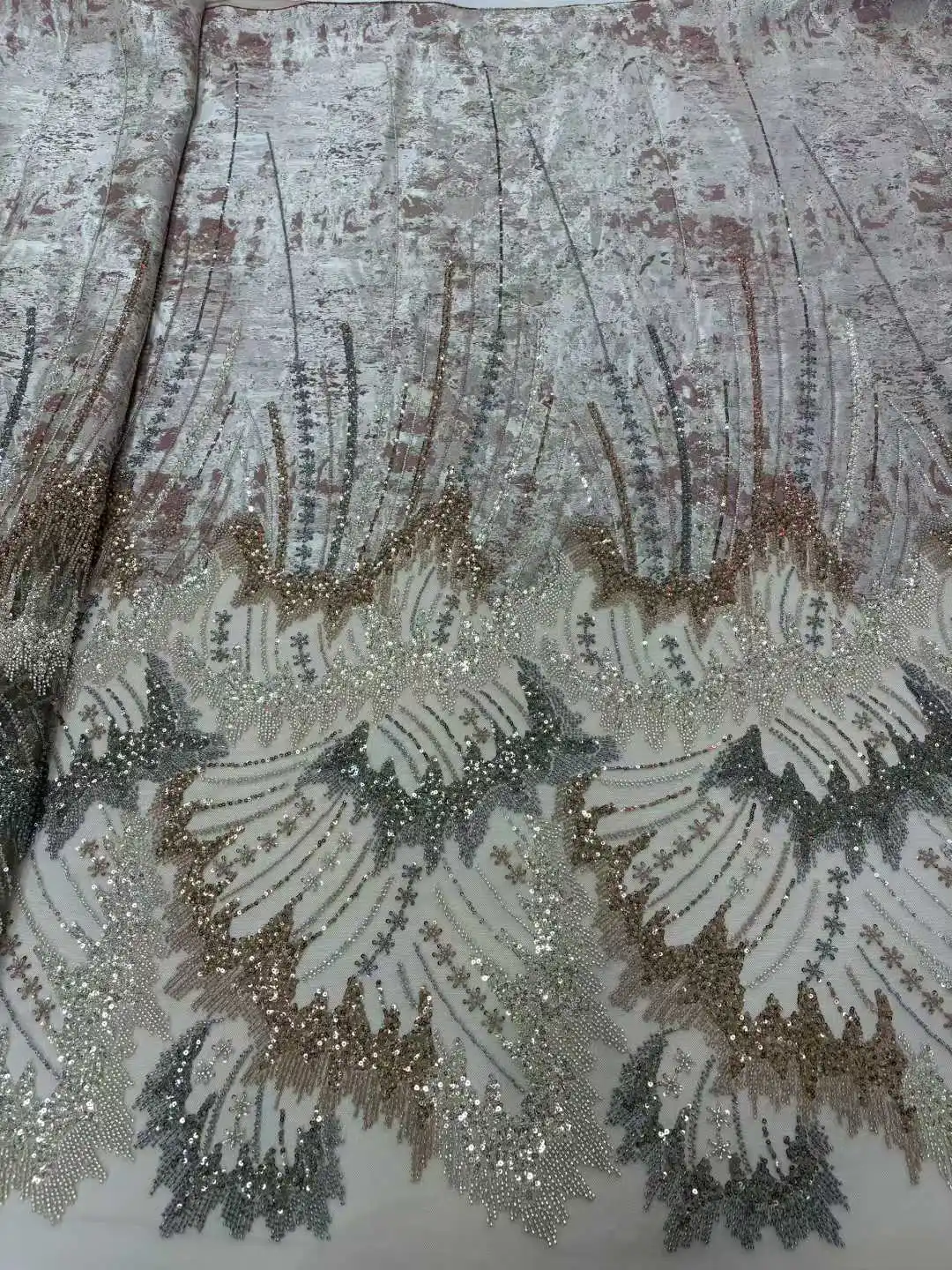 Luxo novo tecido de renda africano francês frisado 2025 alta qualidade bordado para vestido casamento feminino lantejoulas tecido renda 5 metros