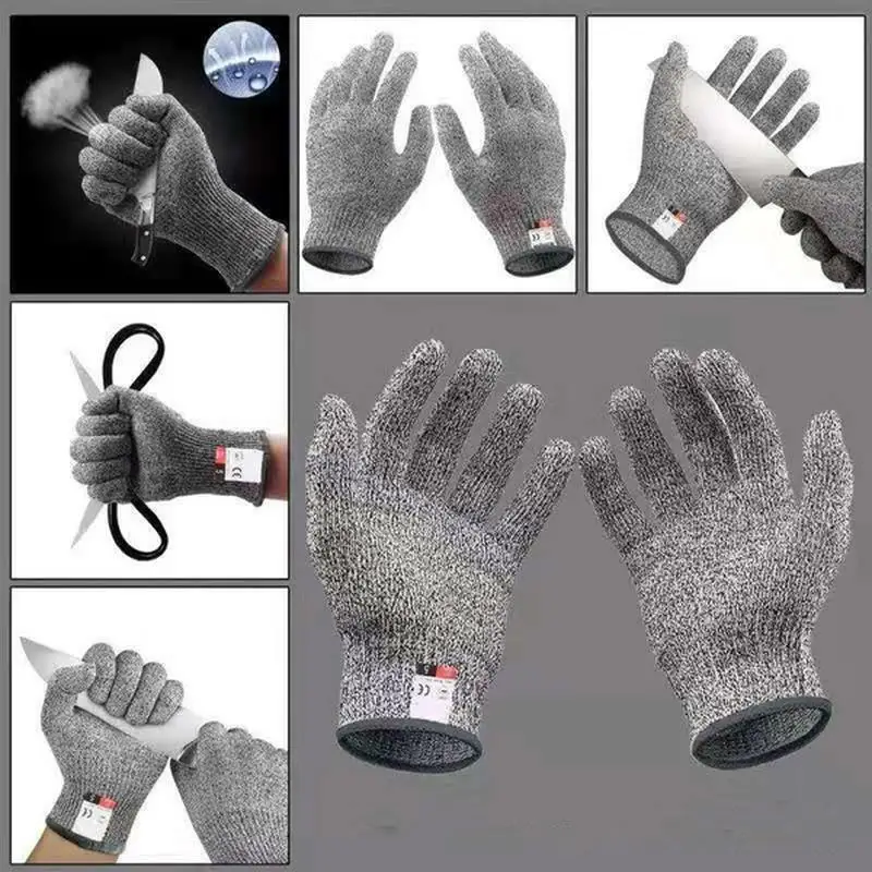 Level 5 Anti-Cut Gloves Safety Cut Proof Stab Resistant Wire Stainless Steel Wire Metal Mesh Butcher Cut-Resistant Safety Gloves