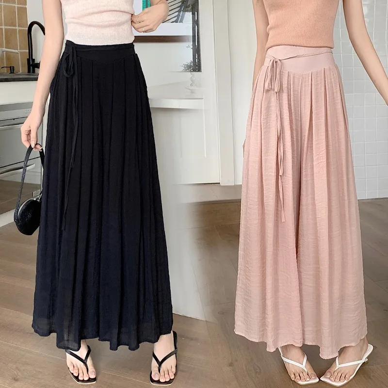 Women's Y2K Clothes Puffy Pants Dress Vintage High Waist Big Size Baggy Wide Leg Casual Pants Hundred Summer Korean Style 2023