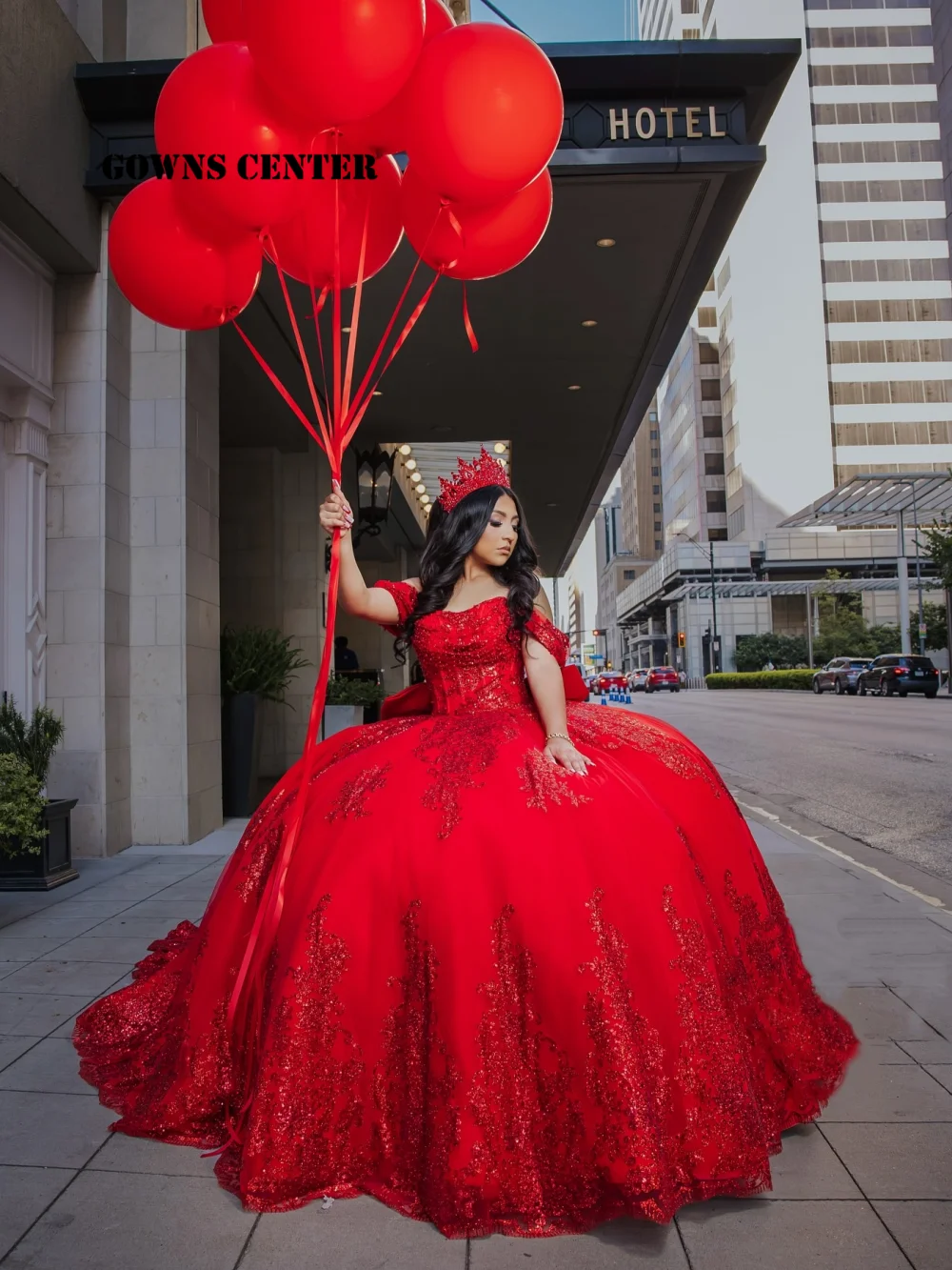 

Red Beaded Lace Appliques Off The Shoulder Quinceanera Dresses Ball Gown Corset Princess Dress vestidos Customized