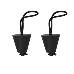 2PC kayak Canoe Marine Boat Dinghy scupper plug Drain Holes Stopper Kit with Cord Rope