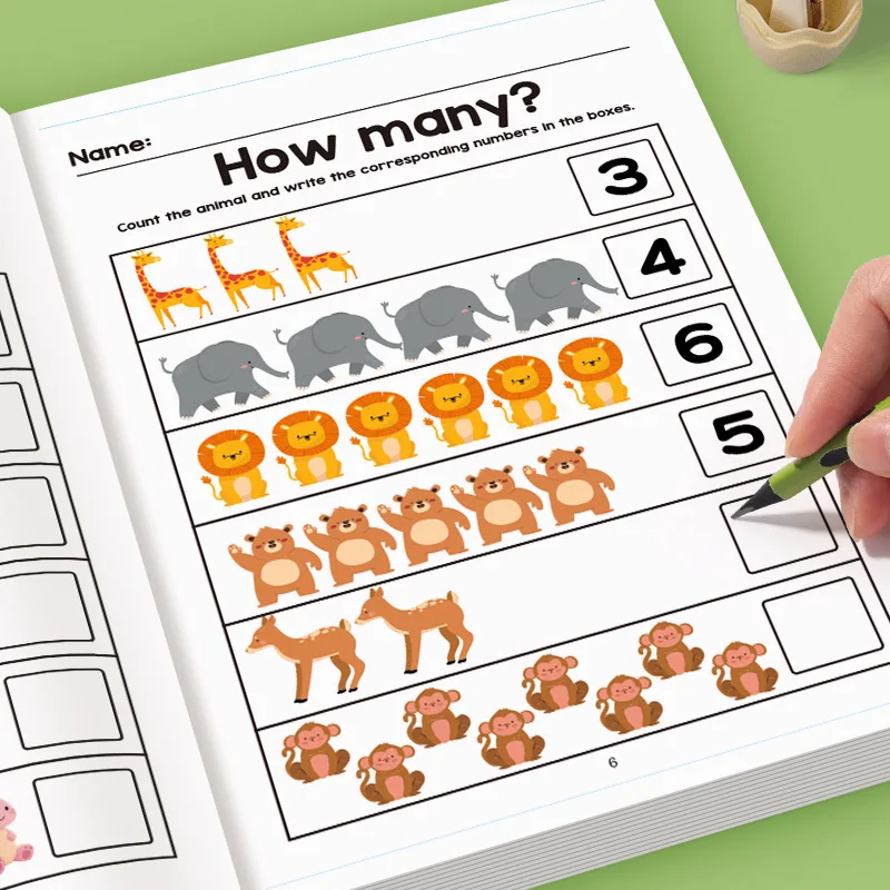 Interactive math learning workbook, featuring worksheets for tracking, adding, and subtracting numbers from 1 to 20 - colored pa
