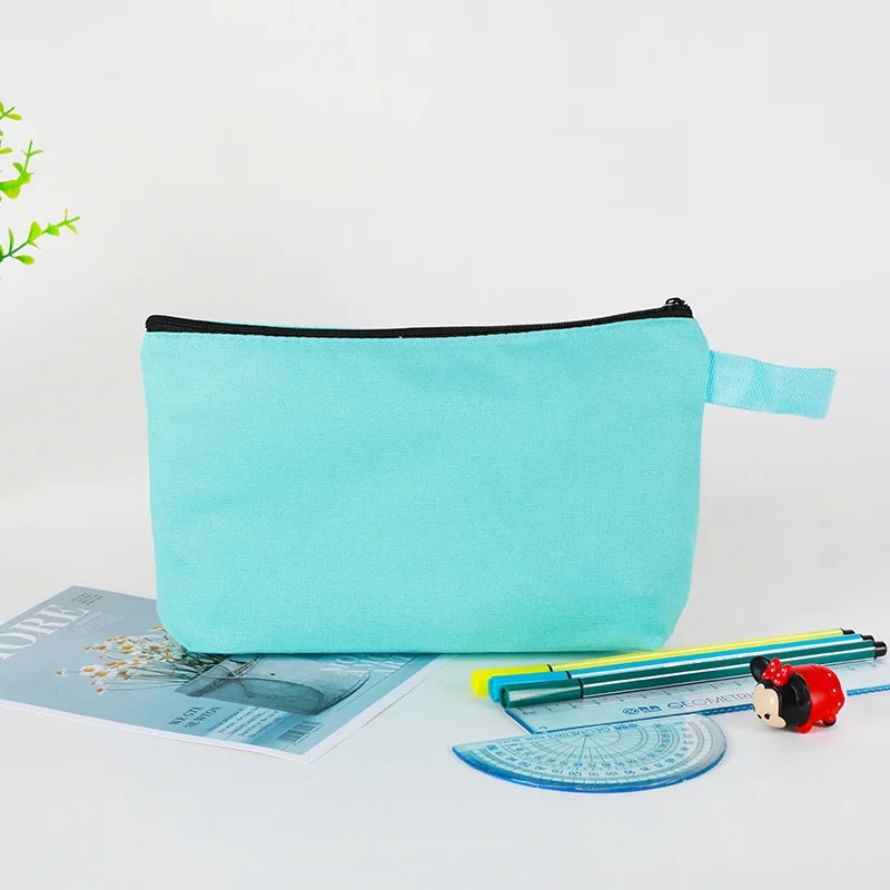 StoBag 10pcs Colorful Canvas Bag with Zipper Pencil Case Cotton Stationery Cosmetic Packaging Storage Makeup Handbag Pouches