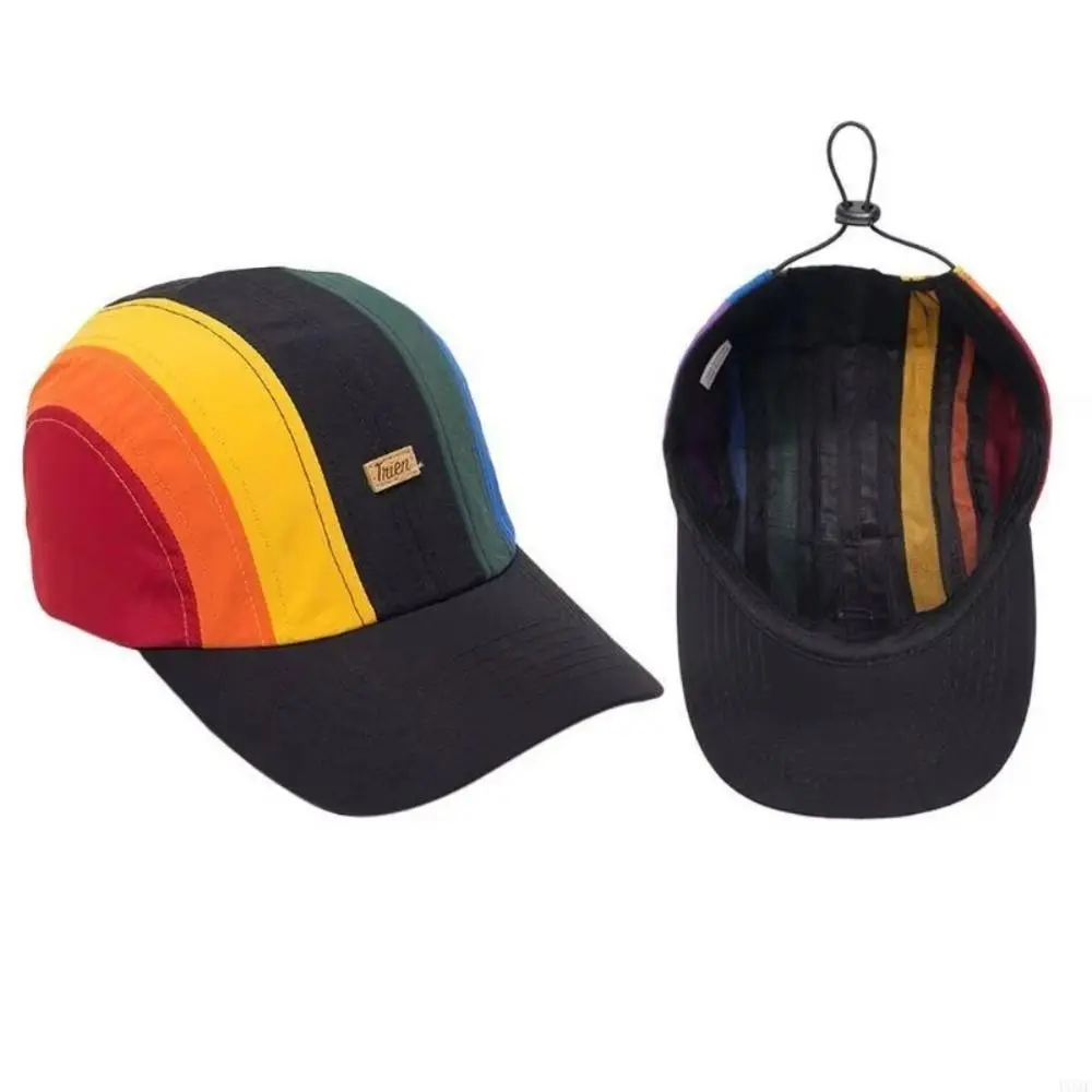 اللون مطابقة قوس قزح قبعات البيسبول الأشعة فوق البنفسجية حماية قابل للتعديل Snapback قبعة عادية الرباط الرجال قبعات للحماية من الشمس شارع الرقص #2