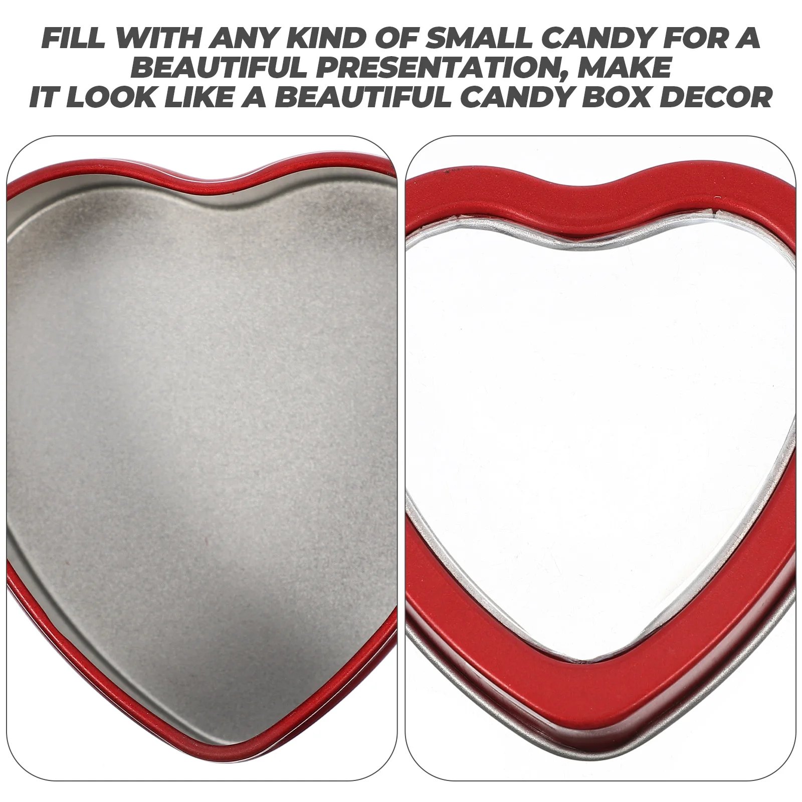 

10pcs Heart Shaped Tin Candy Boxes Red Color 60x59x27mm Valentine Day Wedding Party Favors Reusable Gift Containers