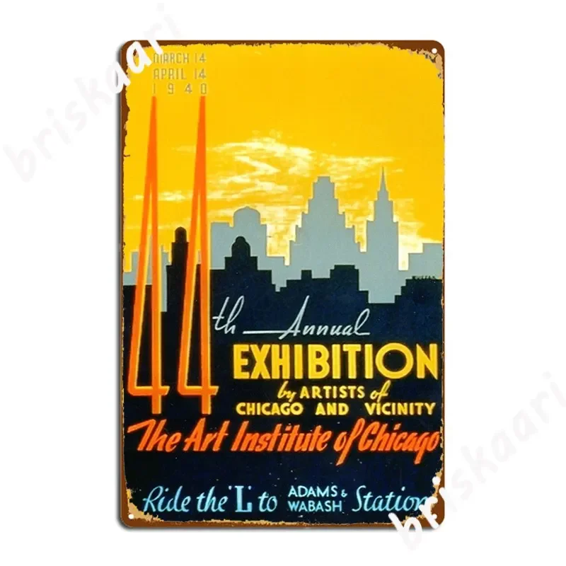 American Art And Design Art Institute Of Chicago Metal Sign Cave Pub Personalized Cinema Living Room Wall Decor