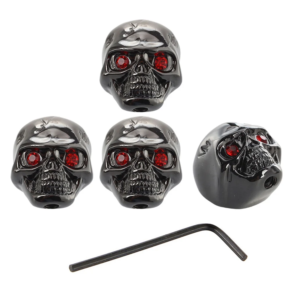 

4 Pcs Skull Guitar Volume Cap Tone Control Knob Bass Personality Head Metal Electric