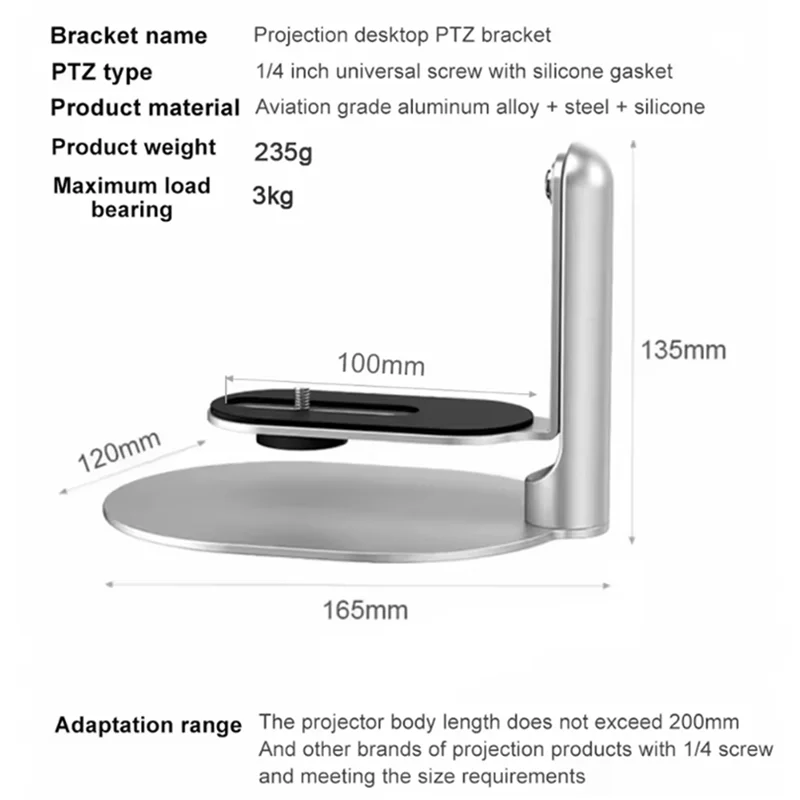 WORTHOWN-Ceiling Table Wall Mount Multi-Angle Projector Stand Rotatable For XGIMI Xiaomi Mijia Mini Projector Play 3/ Mogo 2 Pro