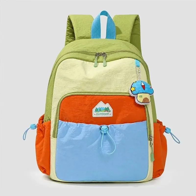 New children's dopamine color lightweight nylon schoolbag multi-function patchwork Outdoor Backpack  Camping Travel Daypack SAC