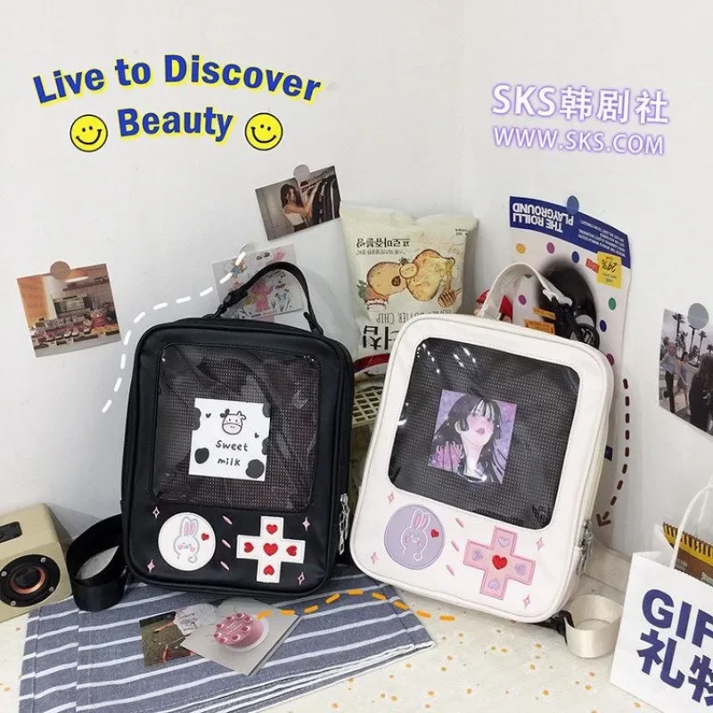 2024 Japans Itabag Mesh Binnen Meisjes Kleine Rugzak Creatief Spel Transparante Rugzak Vrouwen School Meisjes Rugzakken Mochilas