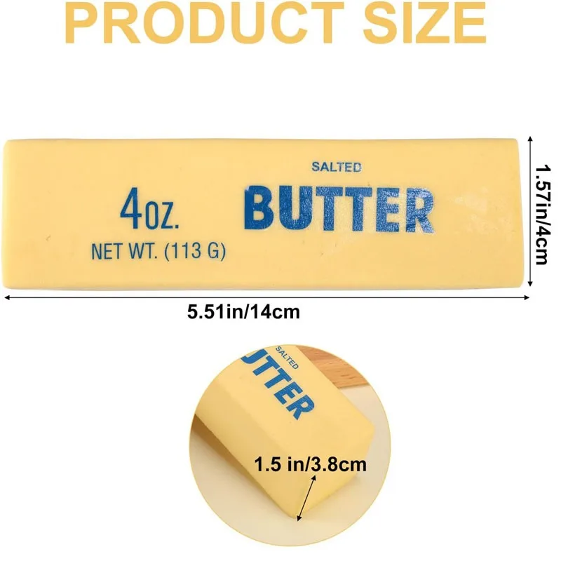 かわいいバタースティック減圧玩具 ソフトイエロー スクイーズバターバーブリック スローライジング スクイーズストレス解消玩具 リラックスギフト