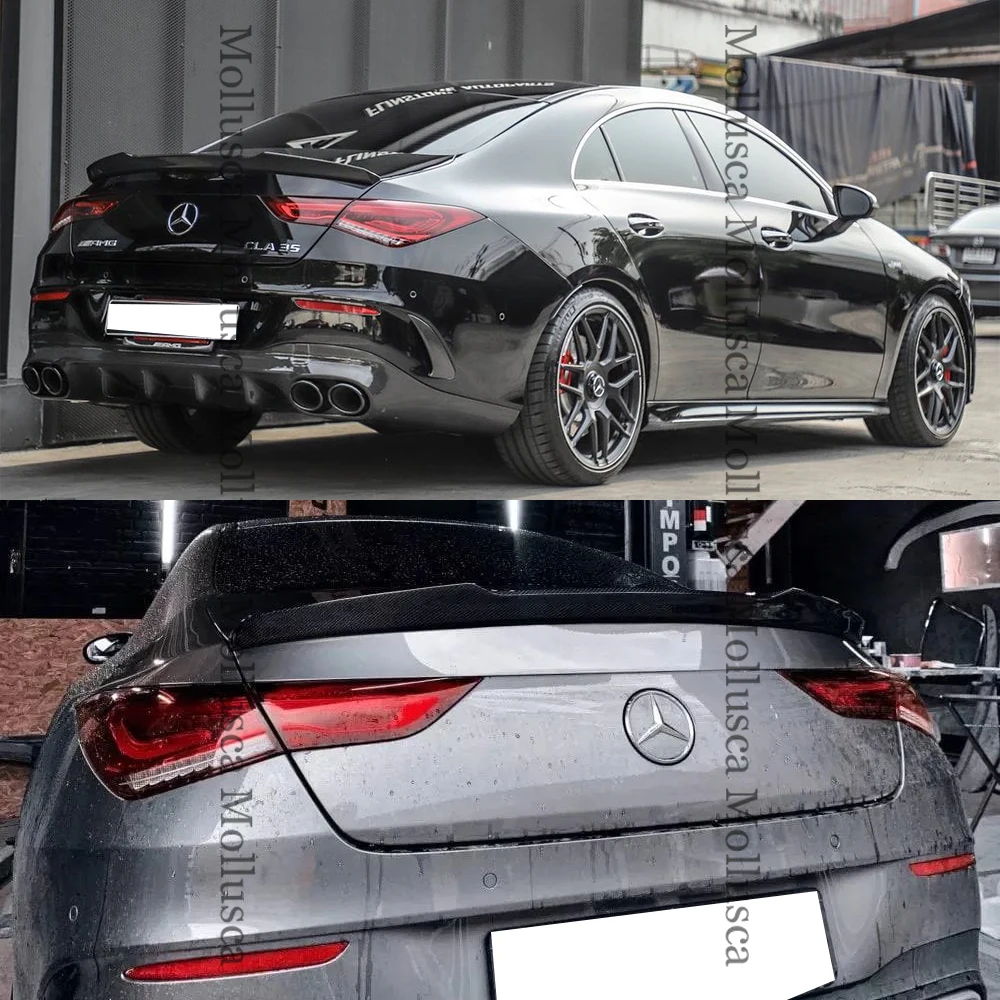 For Mercedes-Benz CLA W118 C118 FD Style Carbon Fiber Rear Spoiler Trunk Wing 2019-2025 FRP honeycomb Forged