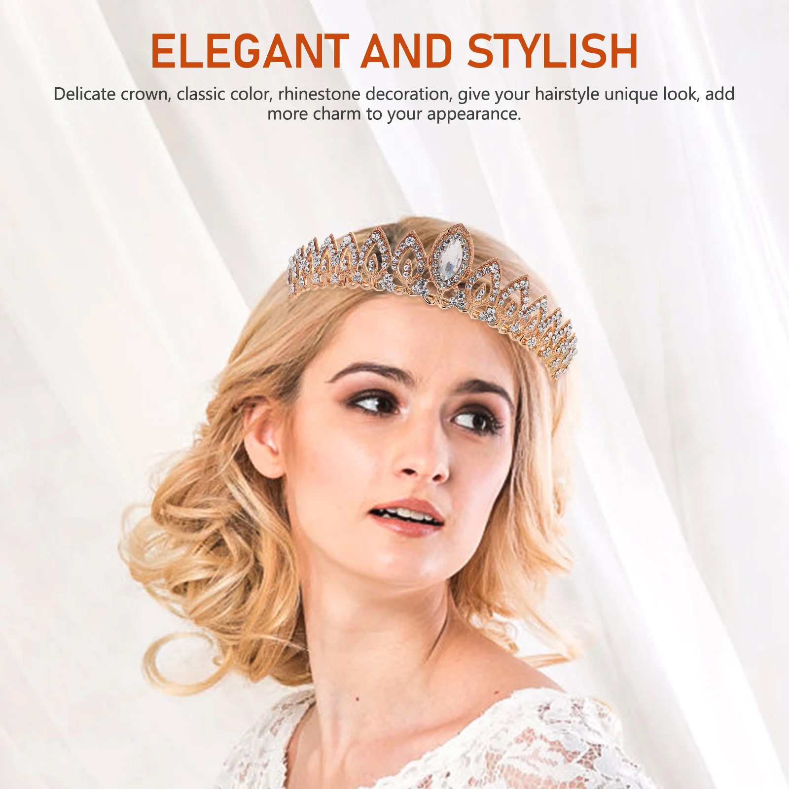 

Crown Headpiece for Women Shiny Rhinestone Bridal Crown Comfortable Fit Ideal for Wedding Birthday Costume Party Event Wear