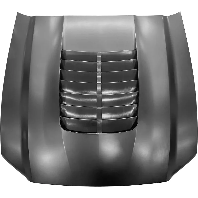 

IKON MOTORSPORTS, Front Hood Compatible With 2010-2012, 2013-2014 Mustang GT & V6, GT500 Style Unpainted Black Aluminum Top