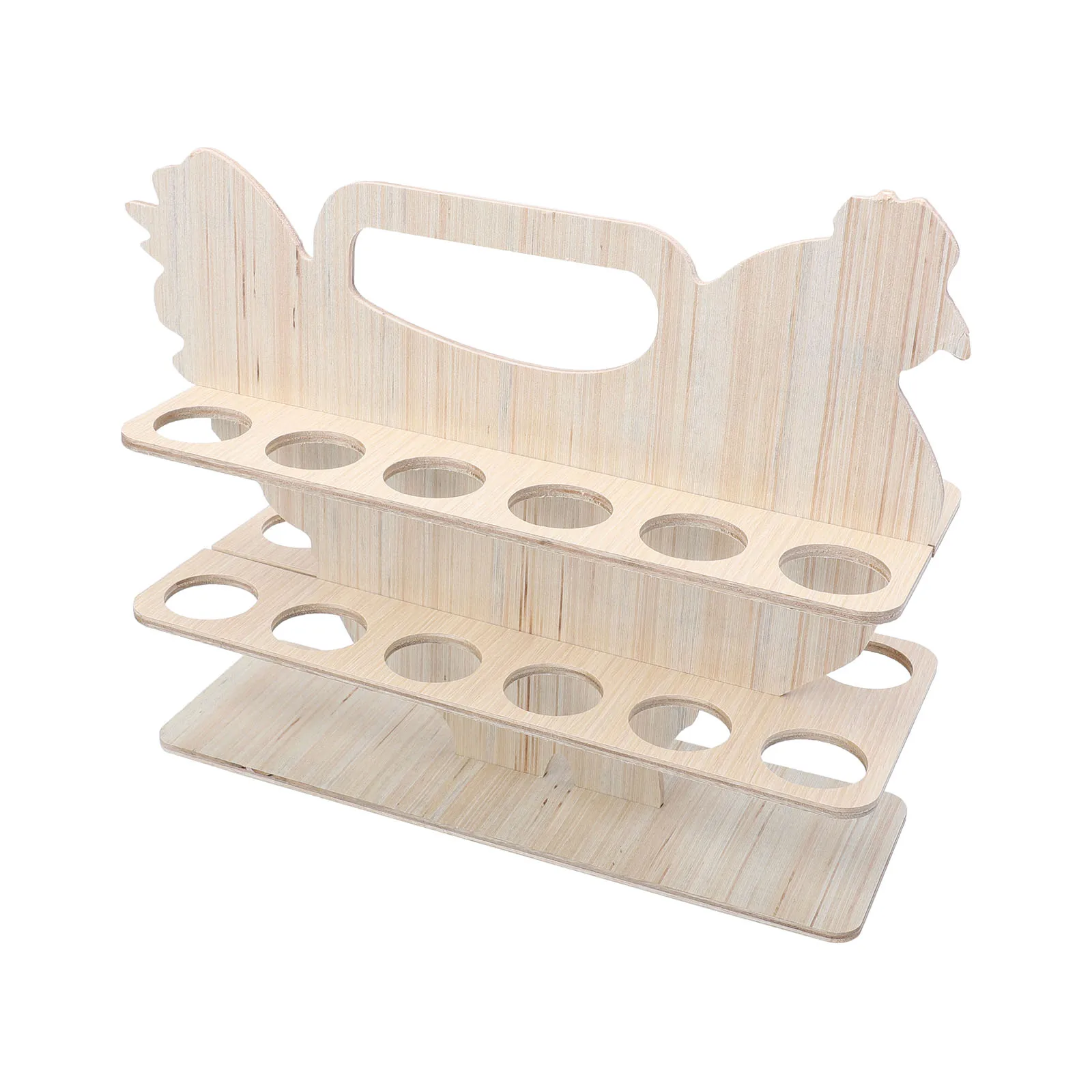 

Egg Storage Rack Tray Holder Organizer Kitchen Counter Fridge Pine Material Stable Base Separate Groove Two Layer Shelf Safe