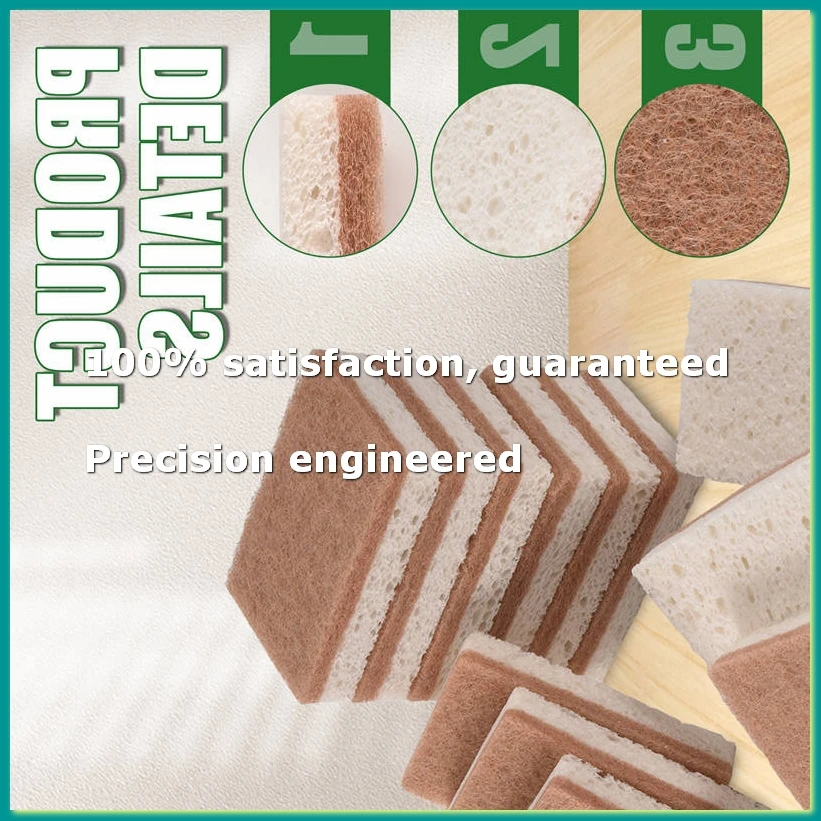 Eco-Friendly Natural Sponges for Dishes 12 Pack - Biodegradable Kitchen Sponge with Compostable Coconut Scrubber-A07G