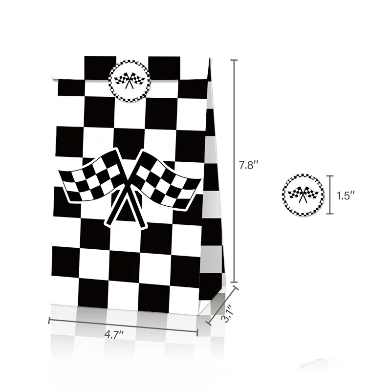 12pcs Race Car Racing Treat Boxes Gift Bags Candy Wrapping Birthday Party for Boy Decoration Baby Shower Event Festival Decor view 4