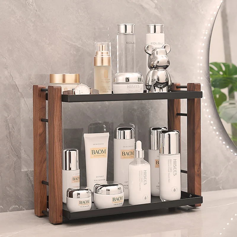 

Bathroom Counter Organizer With Coffee Station Cosmetic Holder and Storage Shelf for Vanity and Countertop Kitchen Accessories