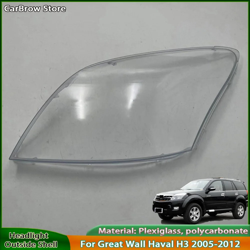 

Transparent Headlight Lens Plexiglass For Great Wall Haval H3 2005-2012 Headlamp Cover Replace Original Lampshade