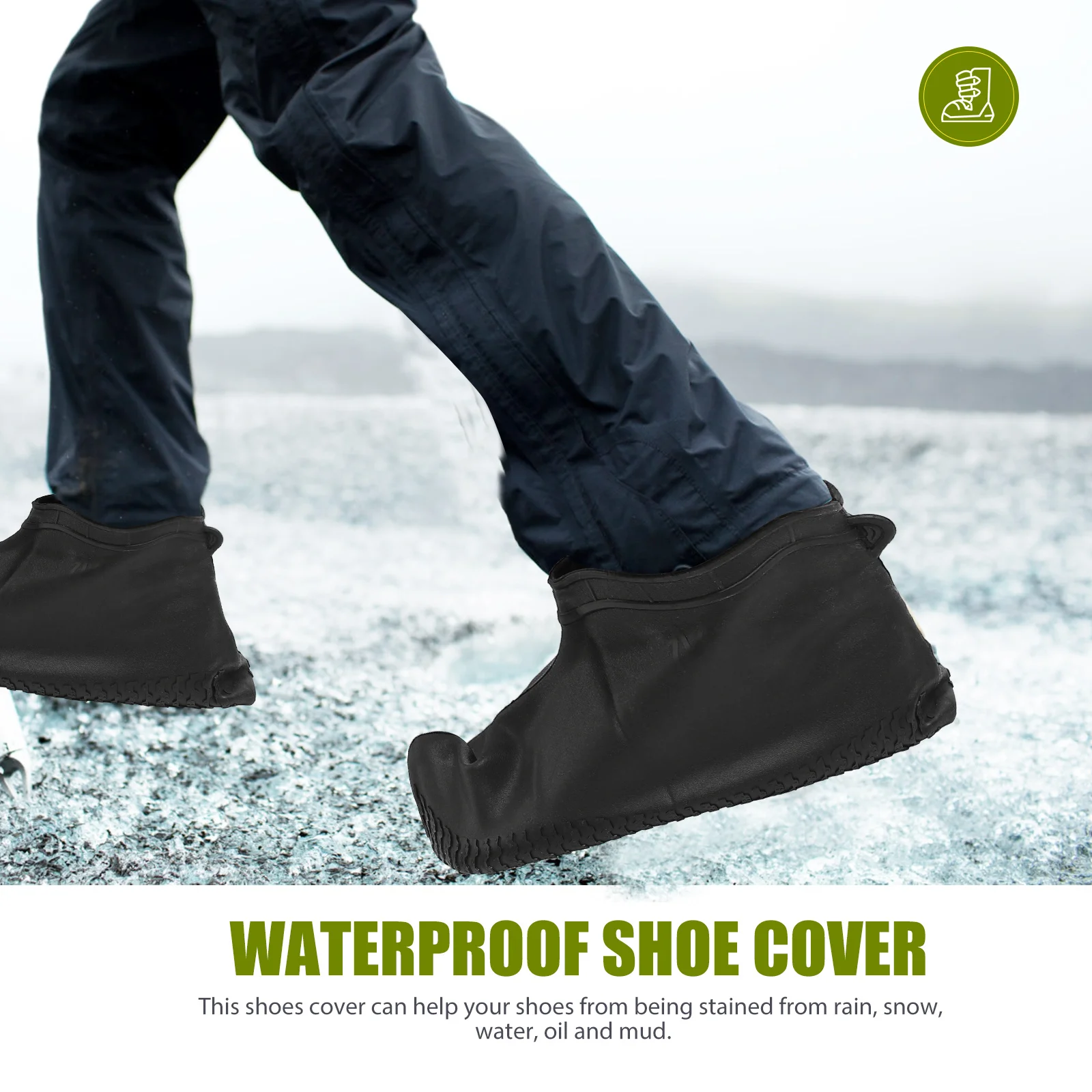 

Silicone Shoe Cover Waterproof Reusable Nonslip Elastic Overshoes Rainproof Snow Mud Proof Outdoor Camping Hiking Fishing
