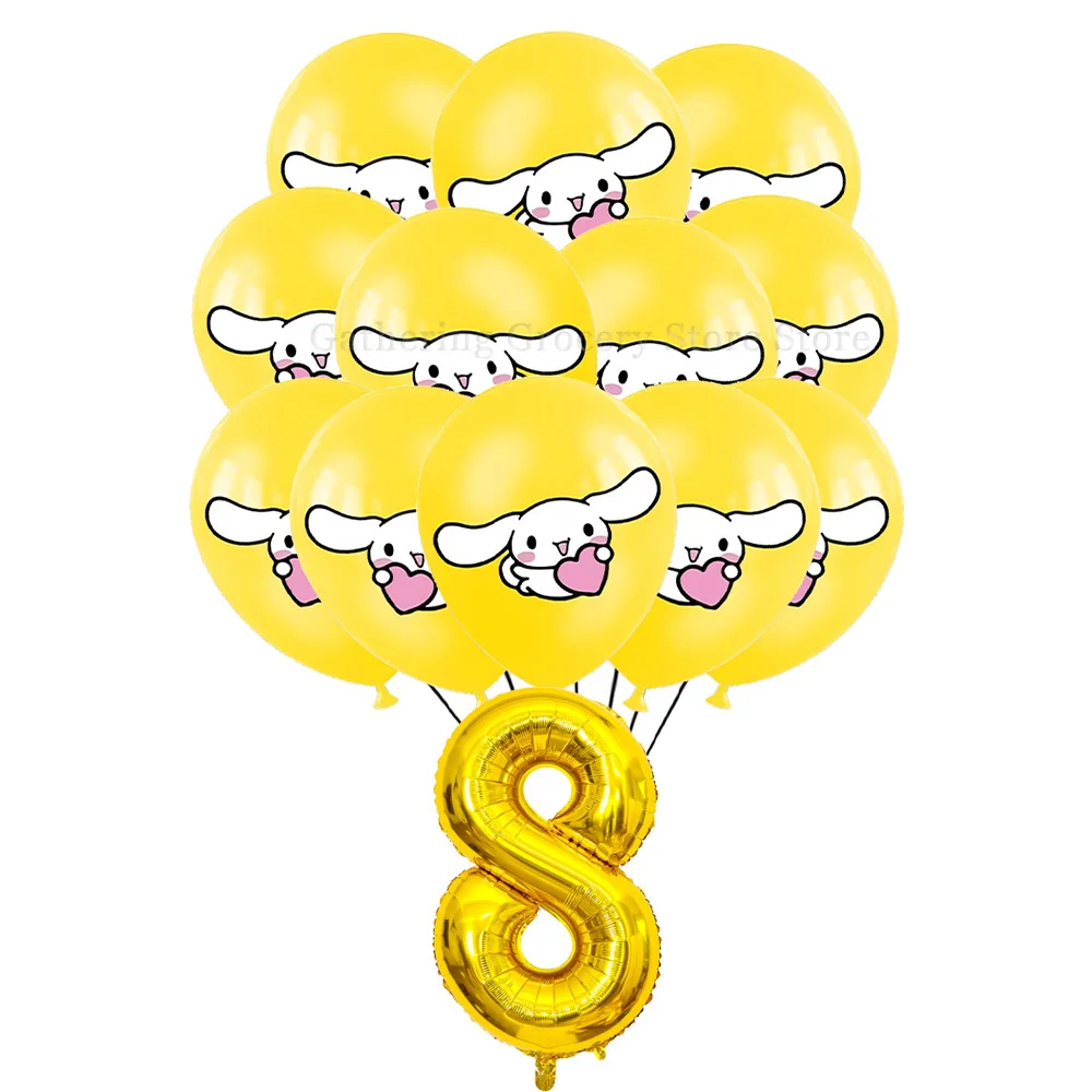 Sanrio Cinnamoroll Yellow Latex Ballon Party Supplies 12in Air Globos DIY Party Decoration Cartoon White Dog Festivel Gift Toy