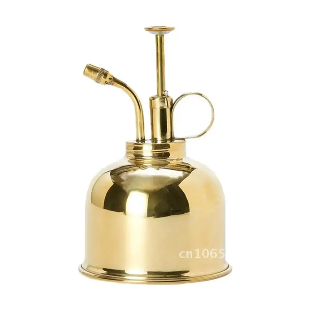 Vintage Brass Watering Can Stainless Steel Water Bottle True Sprinkling Garden Plants Tool Bonsai