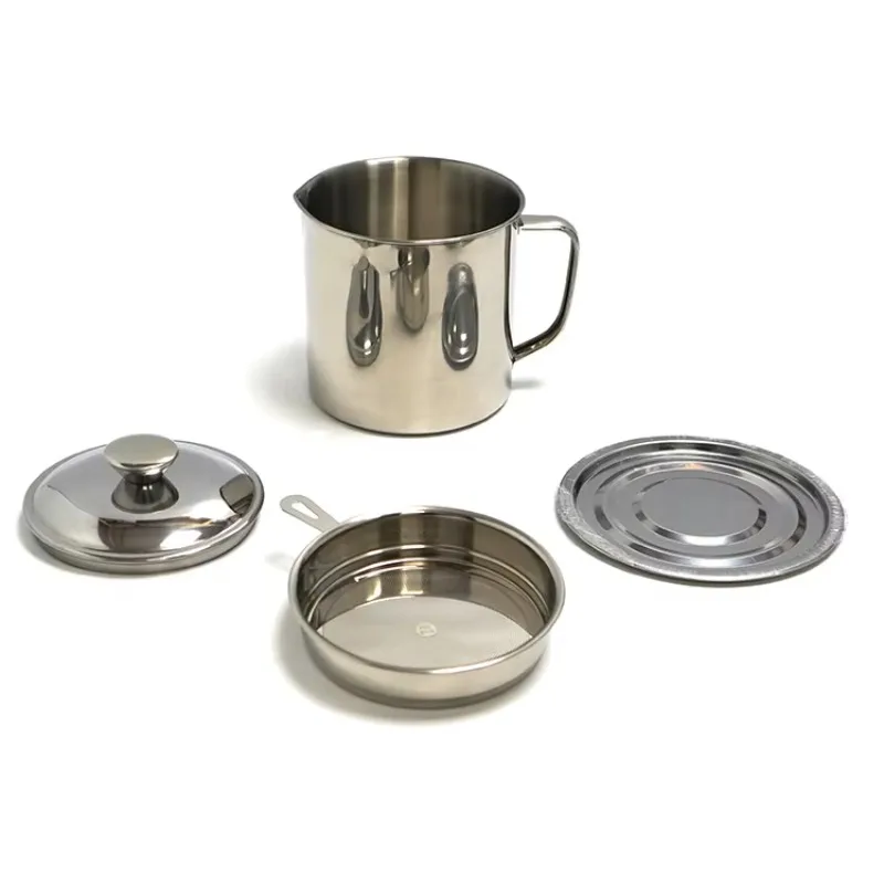 Oil storage grease holder filter screen container stainless steel kitchen filter screen edible oil filter pot