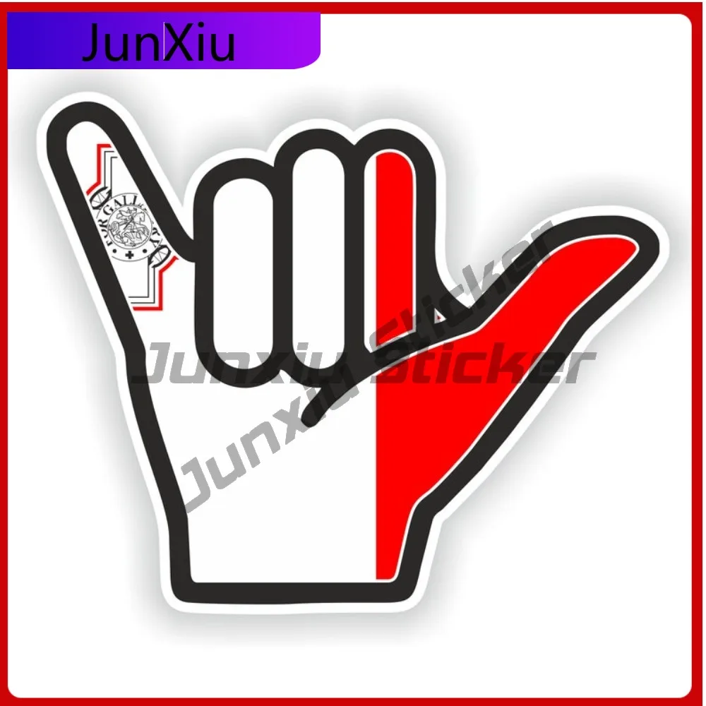 

Malta Shaka Hand Sticker Hang Unique Window Laptop Fade Resistant Vehicle Decor Vinyl Decal For Car Truck SUV Window Bumper