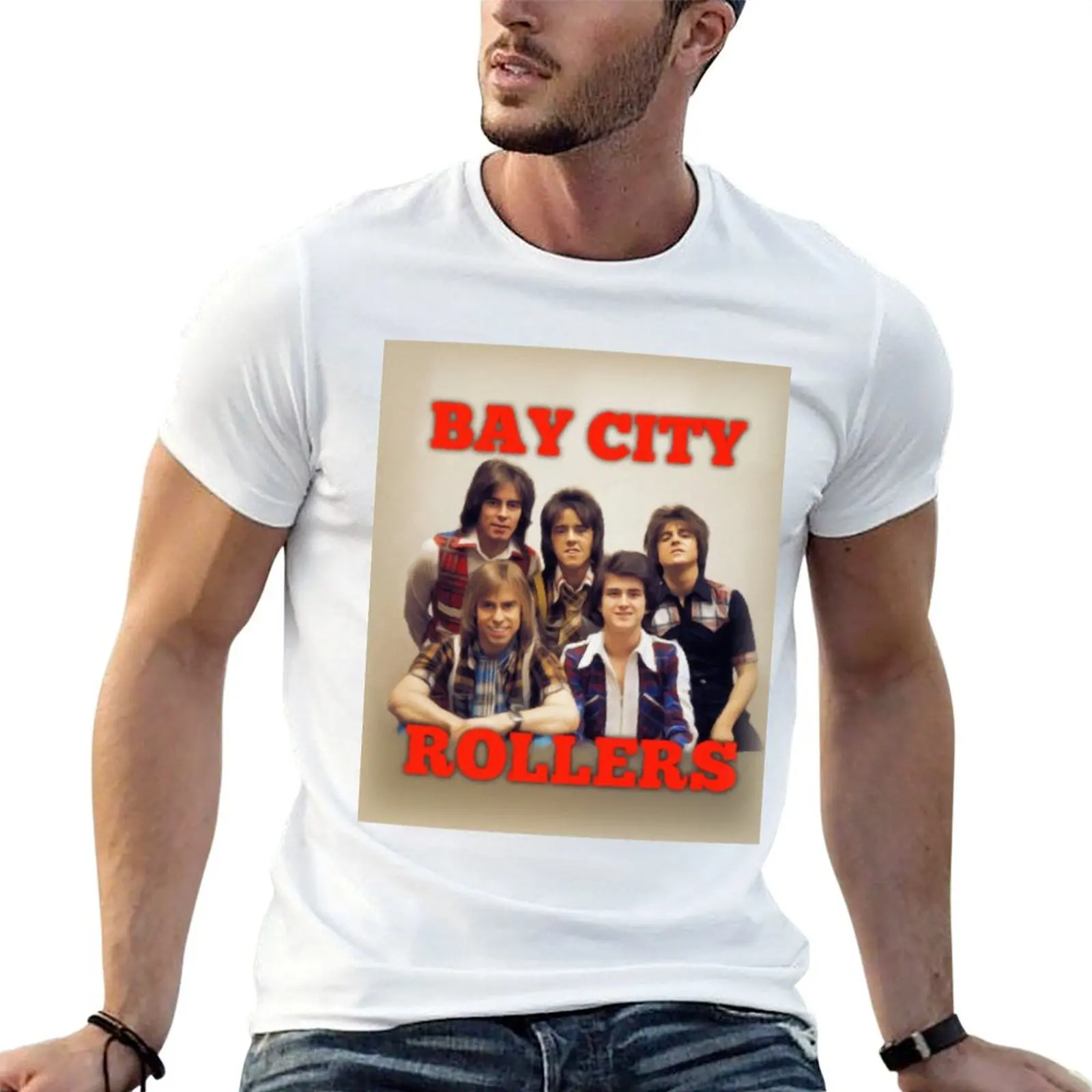 

Футболка Bay City Rollers, Music Legends, футболки для мужчин, хлопковые футболки с аниме для мужчин, футболка