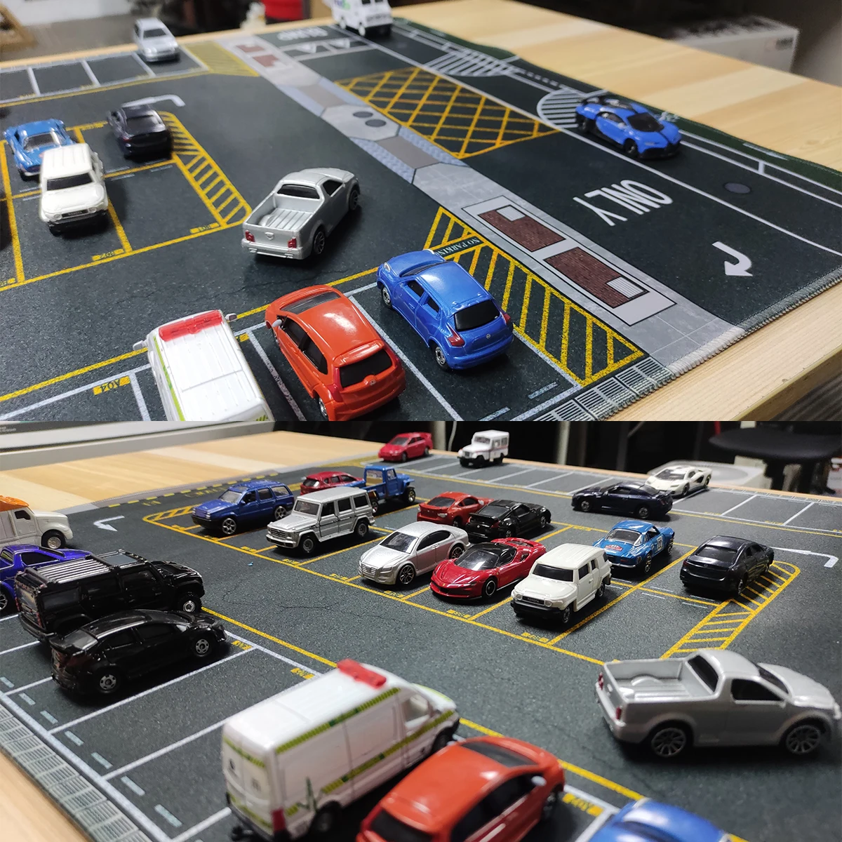Architektonisches Miniatur-Diorama Vereinigte Staaten New York Parkplatz Garage Ausstellungsständer Matte für Auto-Modellbausatz 1/64 – Detail 4