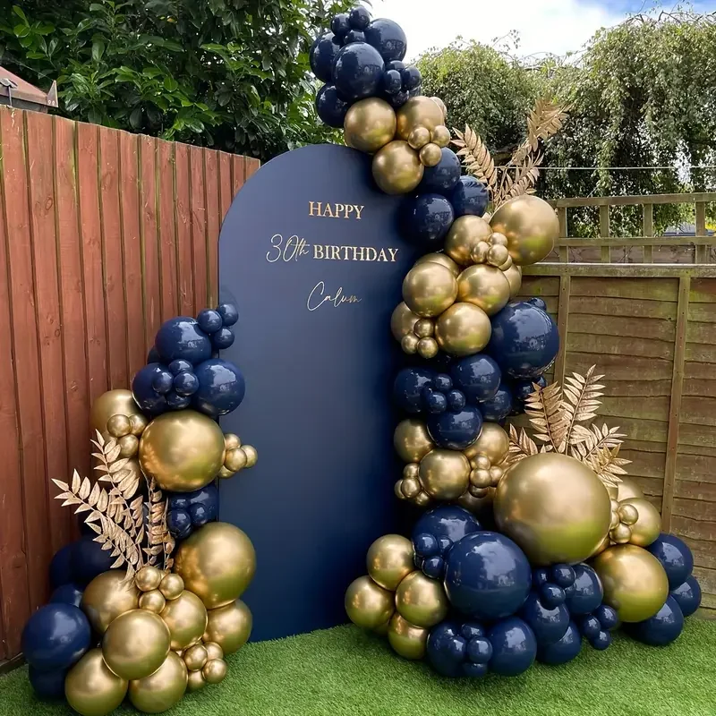108pcs Navy Blue Metallic Gold Balloons Garland Arch Kit for Birthday Wedding New Year Anniversary Party Decoration Suupplies