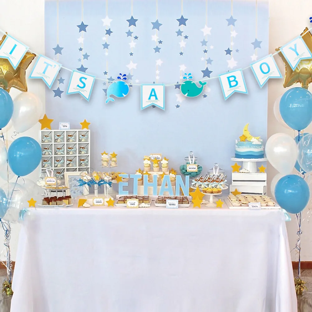 

2 set Letter Bunting Flags Gender Reveal Hanging Banner For Shower Party Decoration Indoor Outdoor Use It'S A Sign