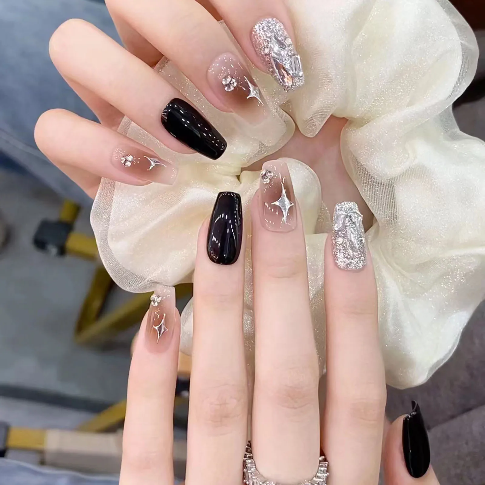 Glossy Fake Nail Manicure Art Fall and Winter Style Ballerina Artificial Nail for Hand Decoration Nail Art