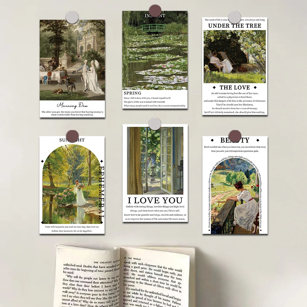 

10PCS 10×15CM Green Cover Ins Poster Wall Stickers Chart Prints Posters Home Living Bed Room Decor Art Bar Pictures Painting