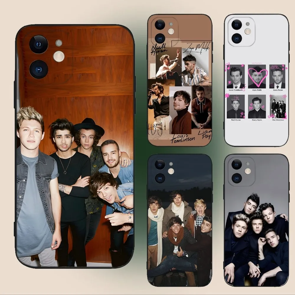 Funda de teléfono One D-DirectionS 1D para iPhone 15,14,13,12,11,Plus,Pro Max,XS,X,XR,SE,Mini,8,7 funda negra de silicona suave
