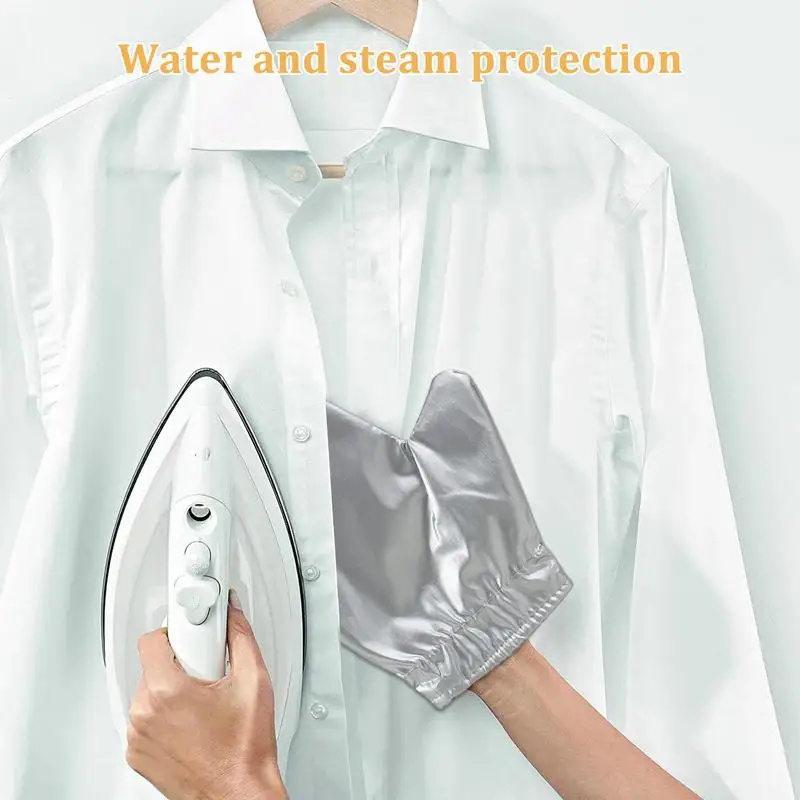 Portable Garment Steamer Hand Held Heat Resistant Ironing Clothes Gloves Waterproof Silver Mitten For Baking Household Accessory