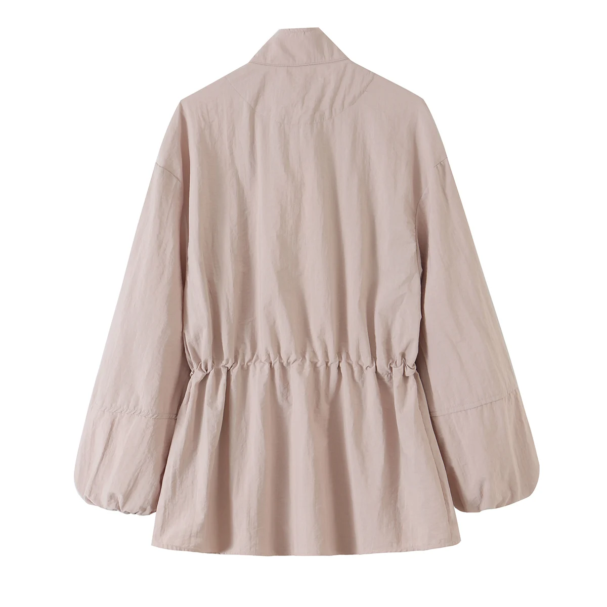 2026 Autumn New Adjustable Waist Relaxed Women's Jacket Zipper Closure With Button Decoration Fashionable Lady Outerwear Coat
