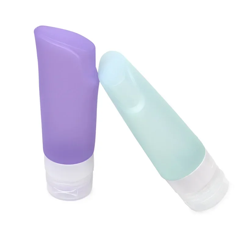 90ml Empty Bottle Silicone Travel Kit Packing Press Bottle For Lotion Shampoo Bath Small Sample Containers Blue Green