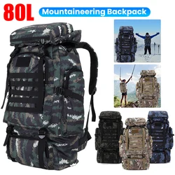 80L Comfort Breathable Camouflage Backpack Waterproof Wear-resistant Climbing Backpack Outdoor Sports Rucksack Ski Hiking Bags