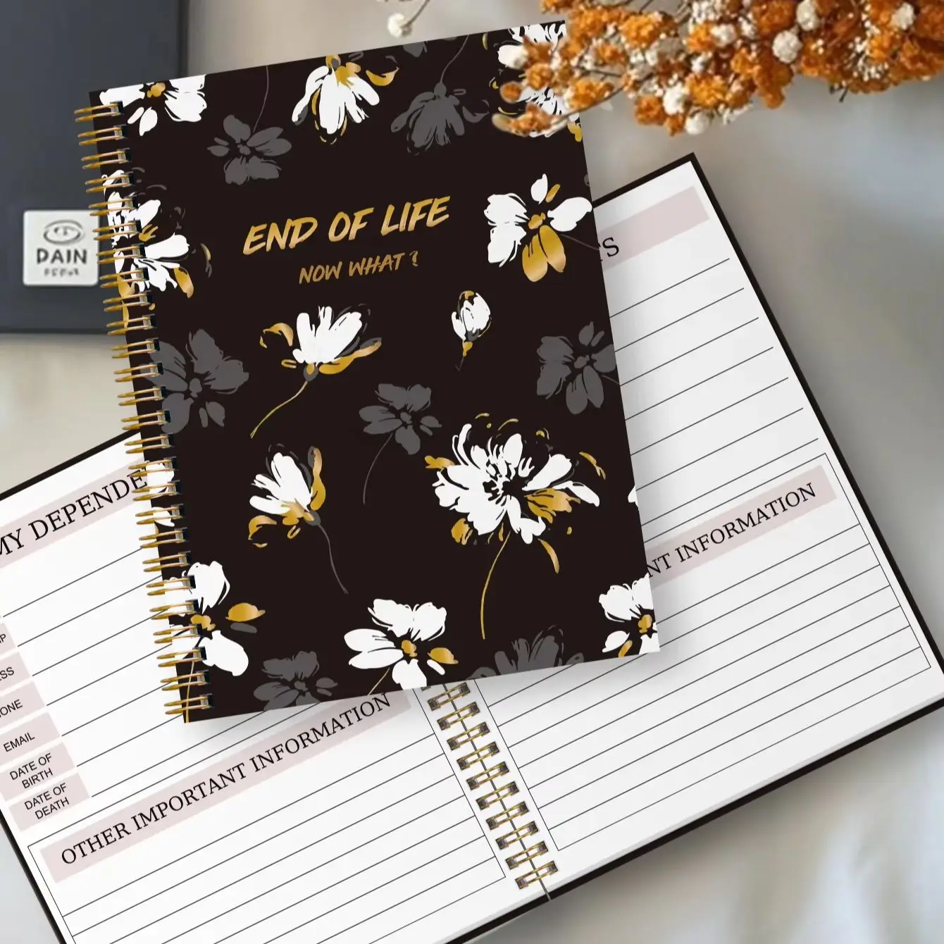 End of Life Planner Organizer Final Wishes Workbook Important Information Record Book Estate Planning Guide Spiral Notebook