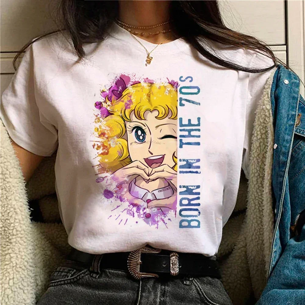 Candy Candy Top Women Summer T Shirt Girl Graphic Designer Anime Y2k Tops Tees Female Clothing