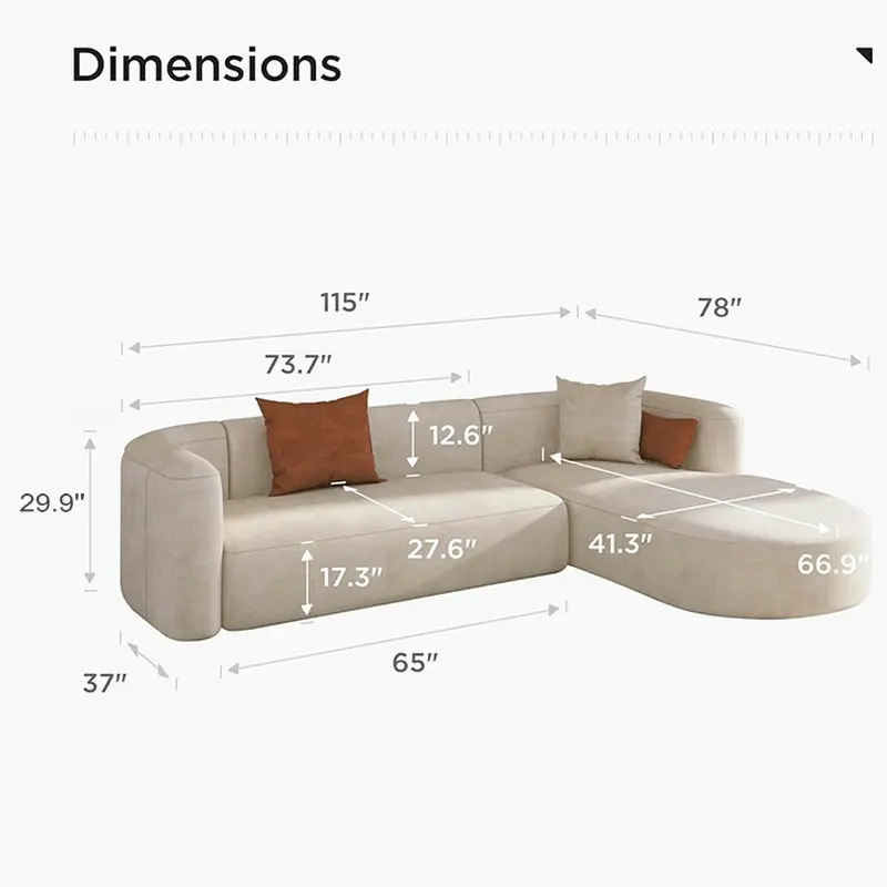 Custom Color Personalized Modern Living Room Compressed Box Sofa L-shape Modular Combination Compression Sofa